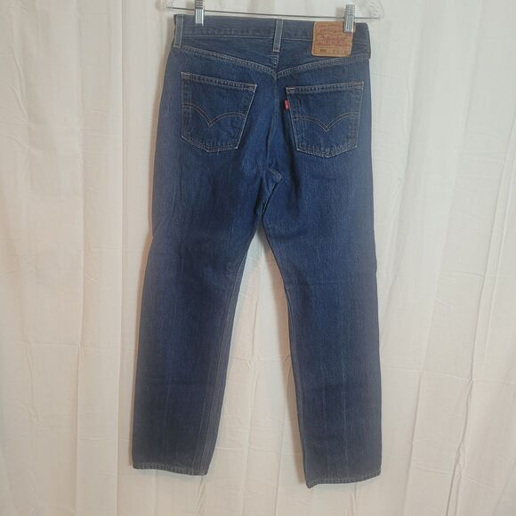 Levi's 501 Button Fly Straight Leg Jeans Men's Size 31 X 33 Blue Denim Workwear - Picture 8 of 13
